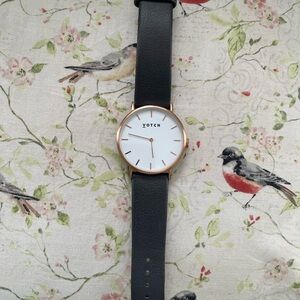 Votch Black Faux Leather Watch